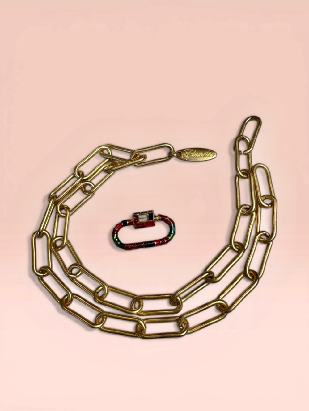 New Annie Necklace in Gold Tone with Multicolor Clasp by Plunder Design - Picture 3 of 7